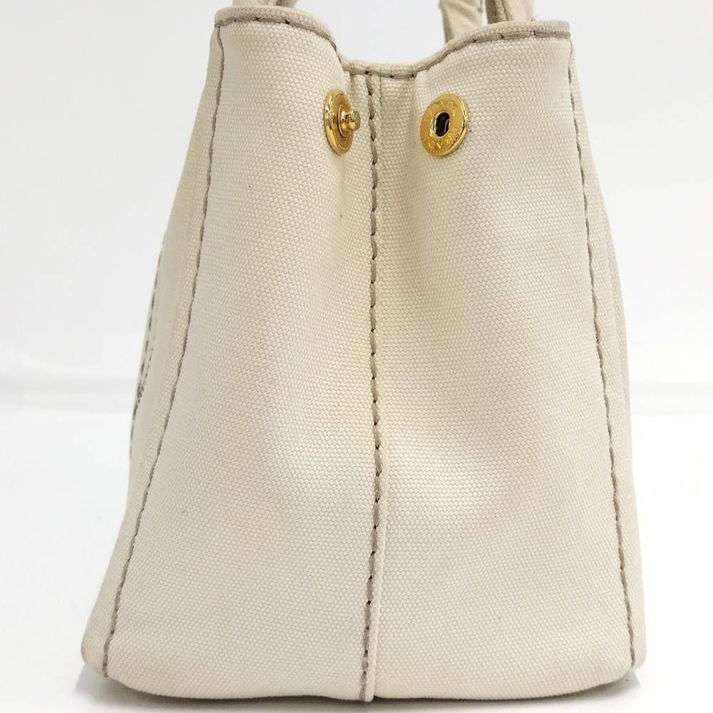 Prada Handbag Canapa Tote Canvas Ivory — view 7