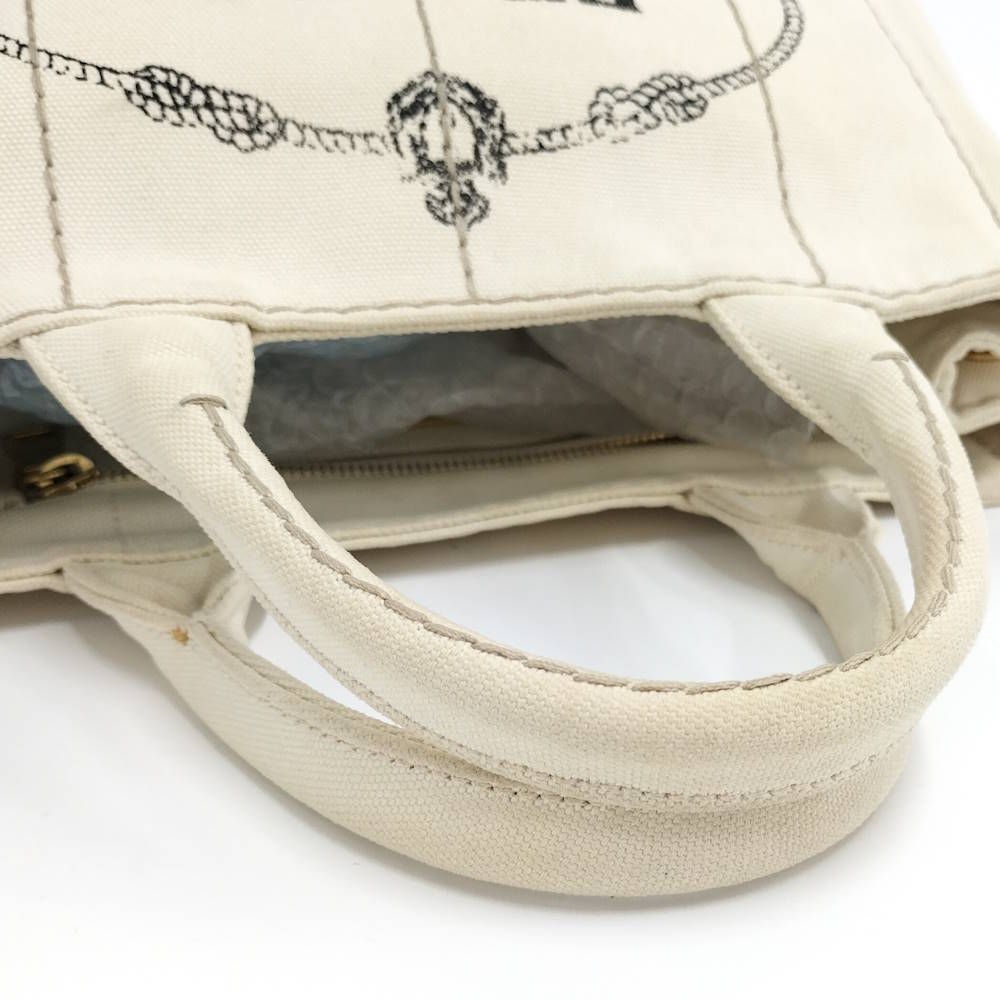 Prada Handbag Canapa Tote Canvas Ivory — view 4