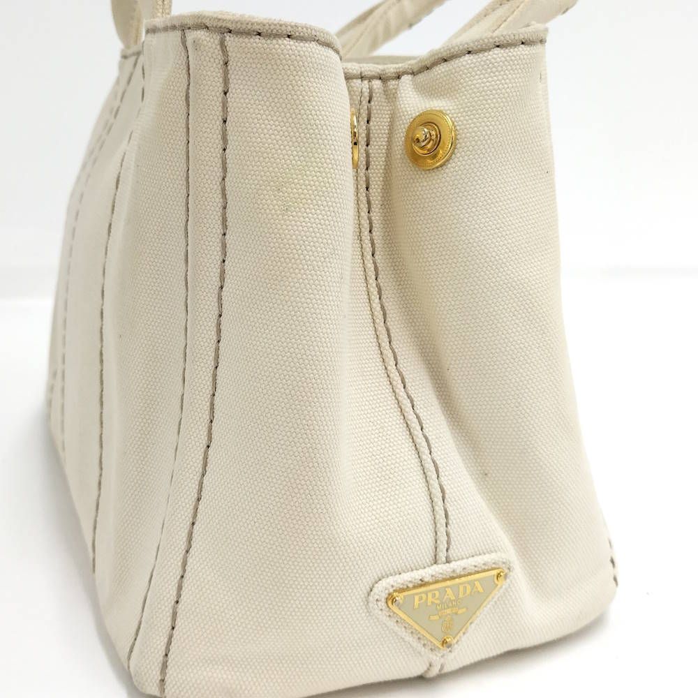 Prada Handbag Canapa Tote Canvas Ivory — view 6