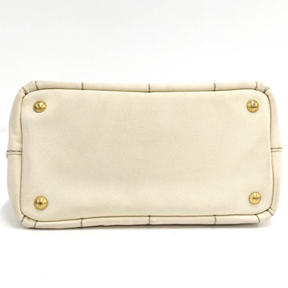 Prada Handbag Canapa Tote Canvas Ivory — view 8