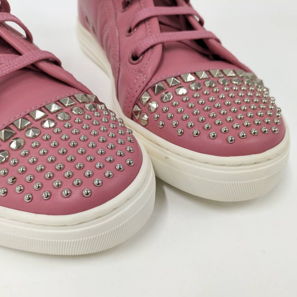 Gucci Studs Sneakers Leather Pink Silver 36.5 — view 4