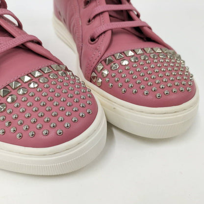 Gucci Studs Sneakers Leather Pink Silver 36.5 — view 4