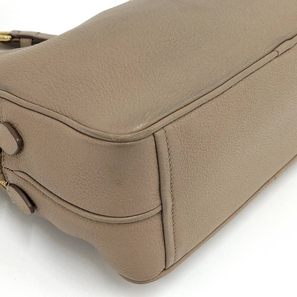 Prada Zipper Shoulder Bag Leather Beige — view 5