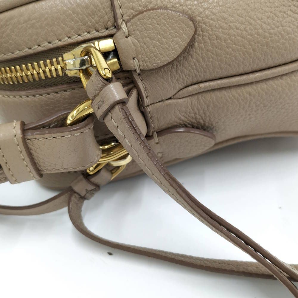 Prada Zipper Shoulder Bag Leather Beige — view 7