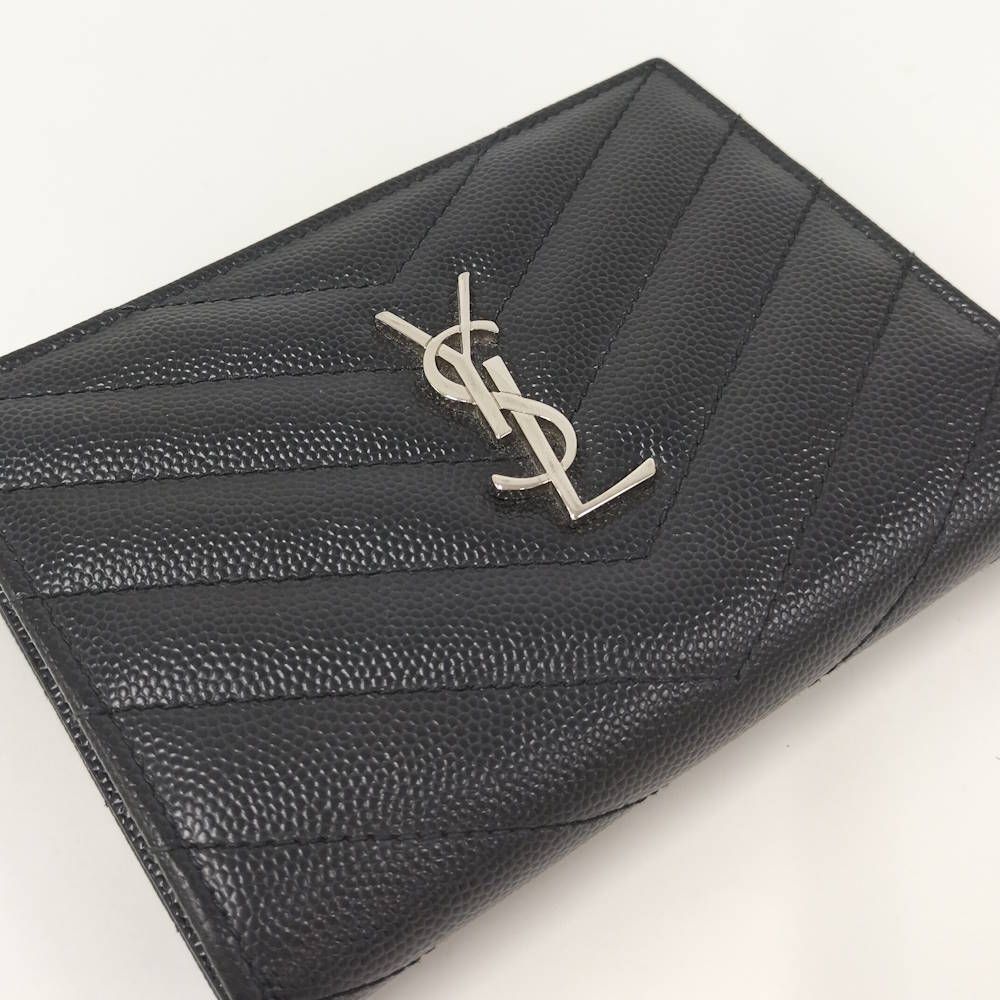 Saint Laurent Compact Wallet Leather Black — view 7