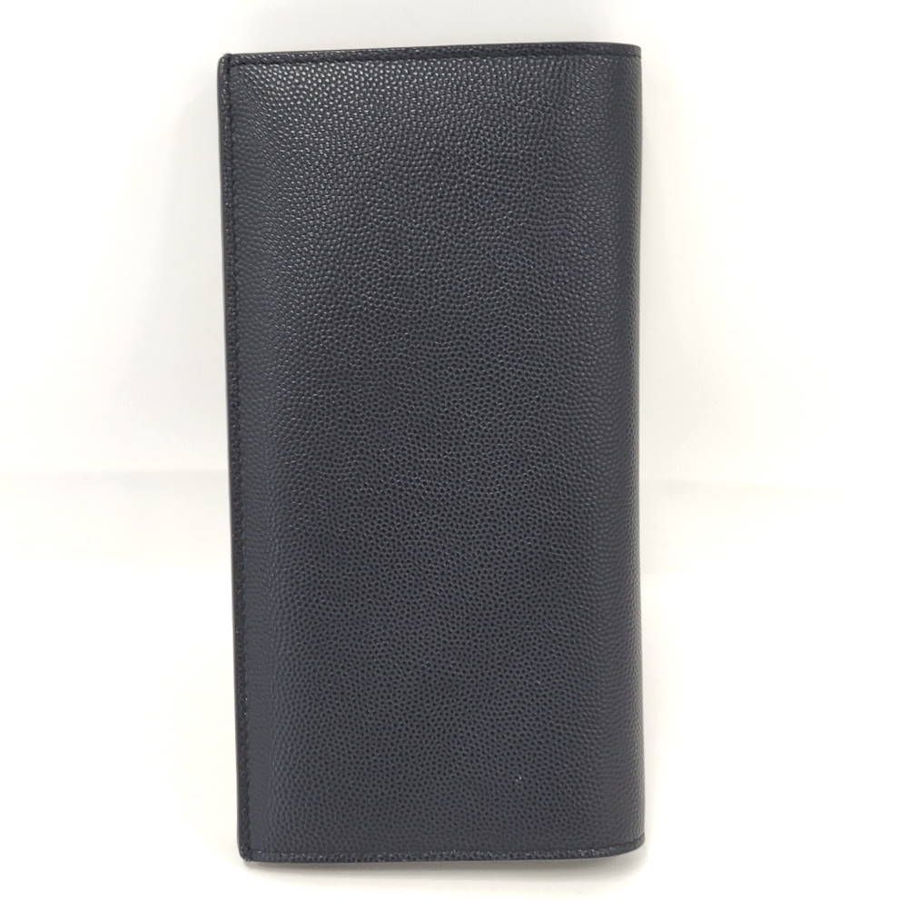 Saint Laurent Continental Wallet Bifold Logo Leather Navy — view 3