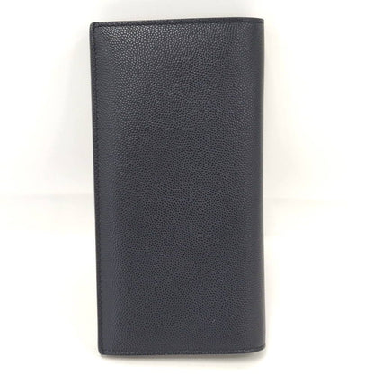 Saint Laurent Continental Wallet Bifold Logo Leather Navy — view 3