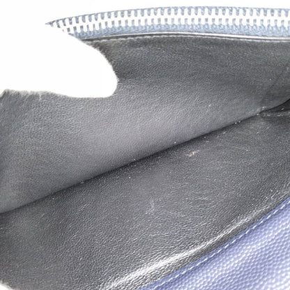 Saint Laurent Continental Wallet Bifold Logo Leather Navy — view 7