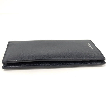 Saint Laurent Continental Wallet Bifold Logo Leather Navy — view 5