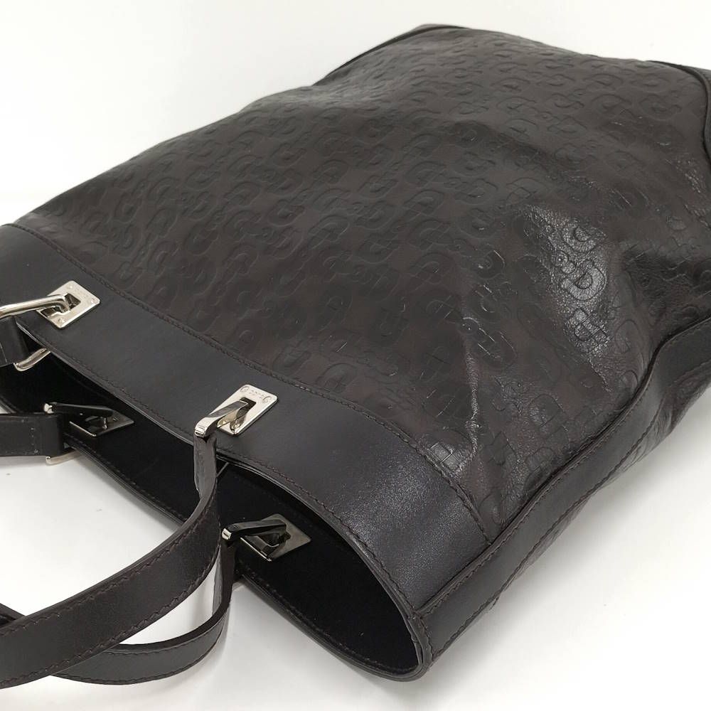 Gucci Bit Layout Tote Bag Leather Black — view 3