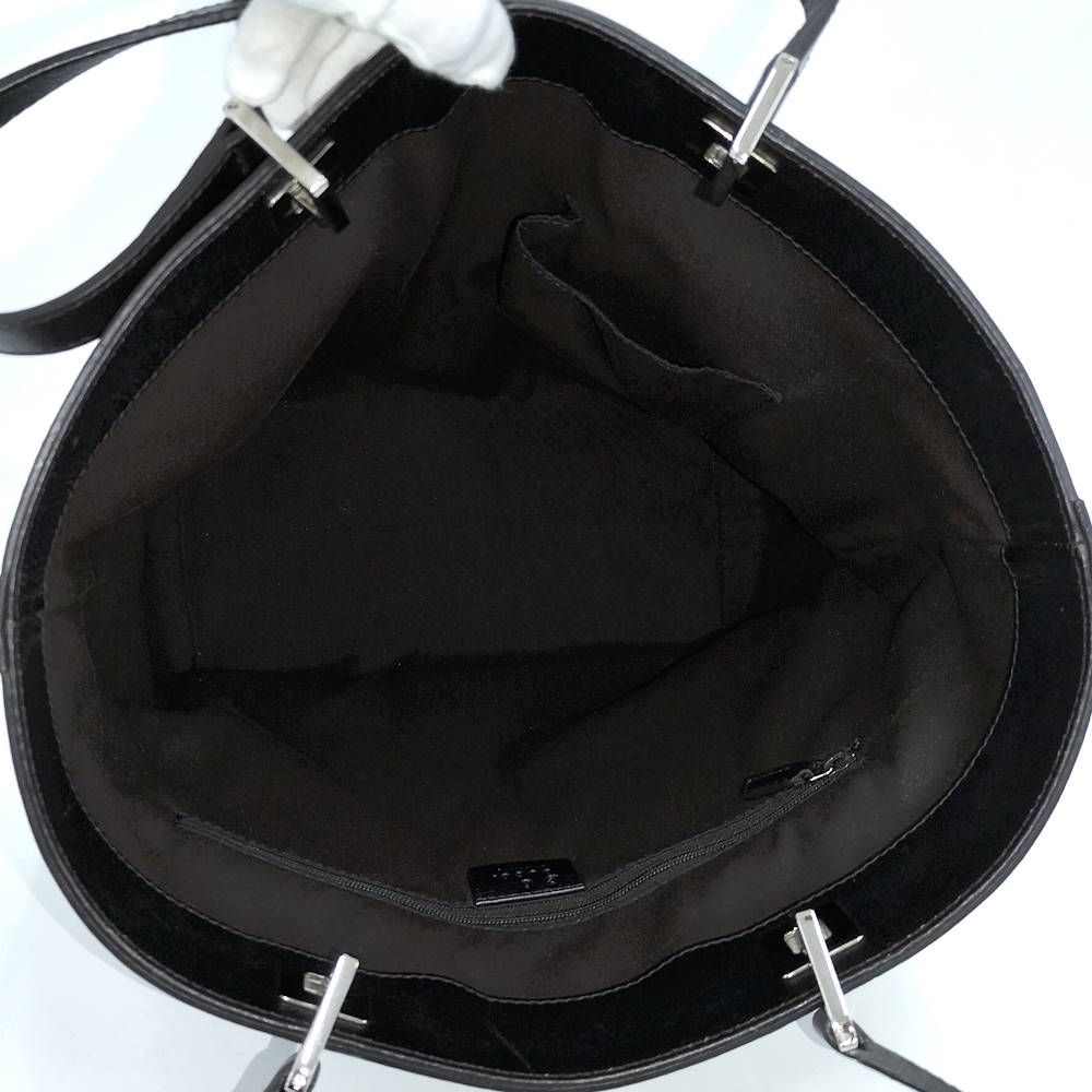 Gucci Bit Layout Tote Bag Leather Black — view 8