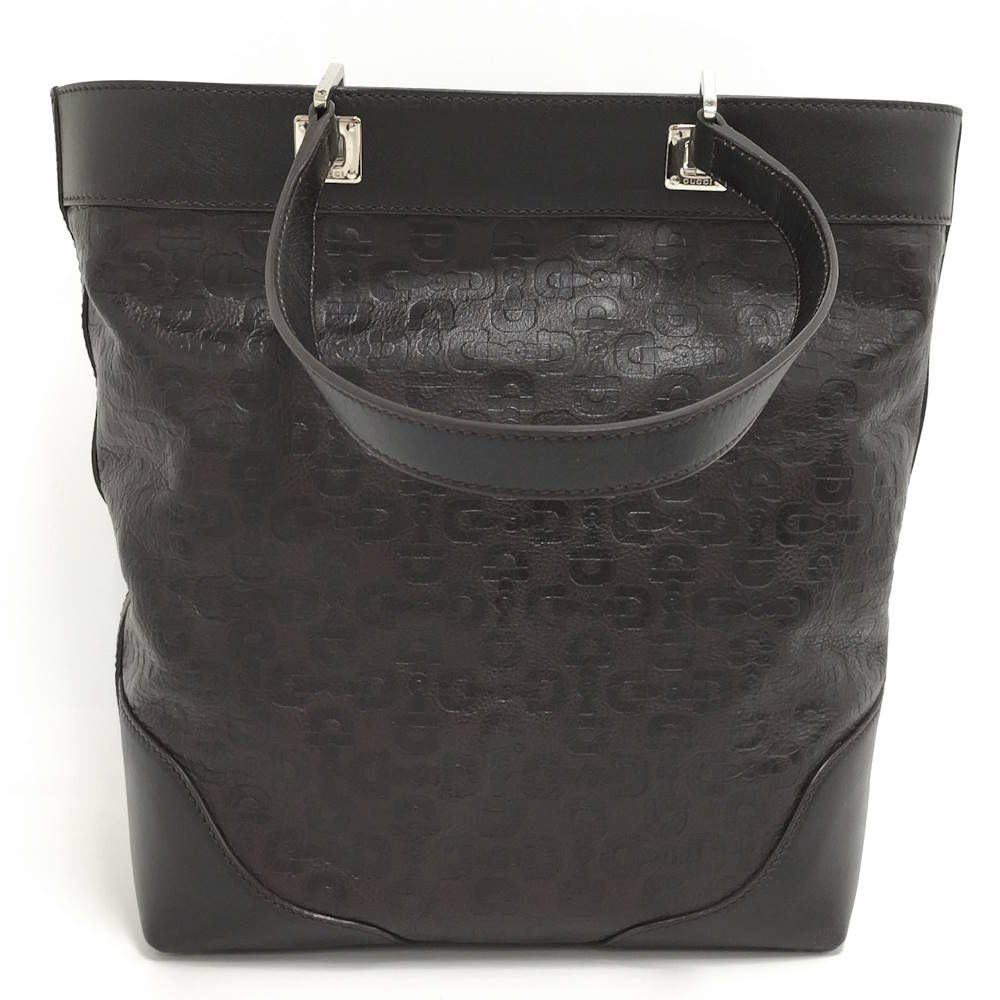 Gucci Bit Layout Tote Bag Leather Black — view 2