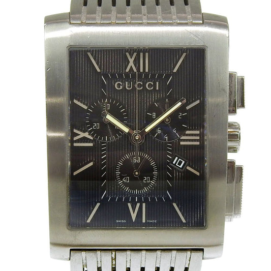 Gucci Metro Stainless Steel Quartz Chronograph Black Dial Watch