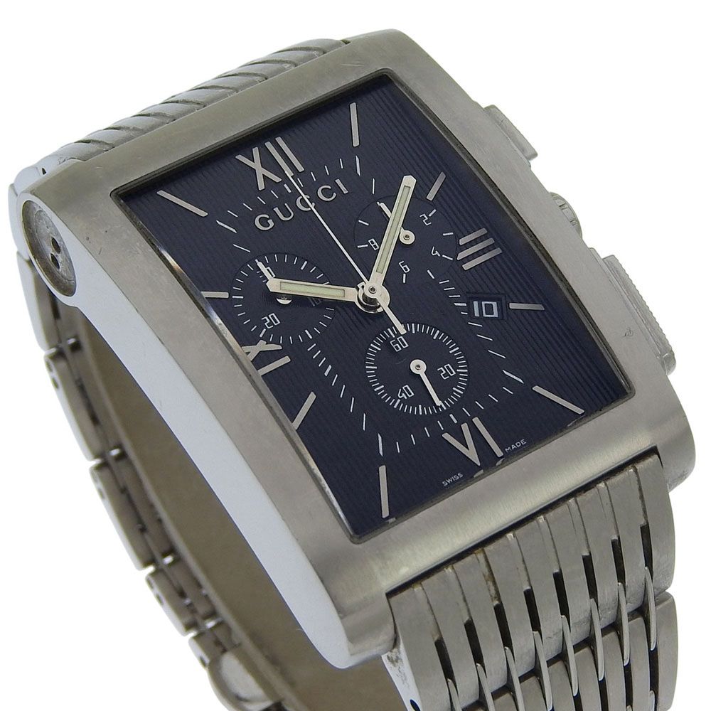 Gucci Metro Stainless Steel Quartz Chronograph Black Dial Watch — view 3