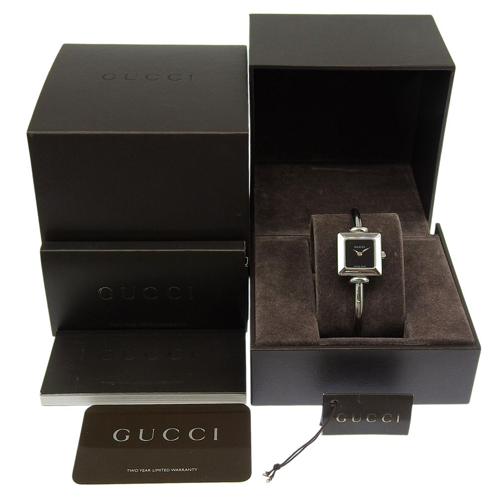 Gucci Stainless Steel Quartz Analog Display Black Dial Watch — view 7