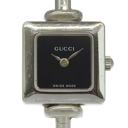 Gucci Stainless Steel Quartz Analog Display Black Dial Watch
