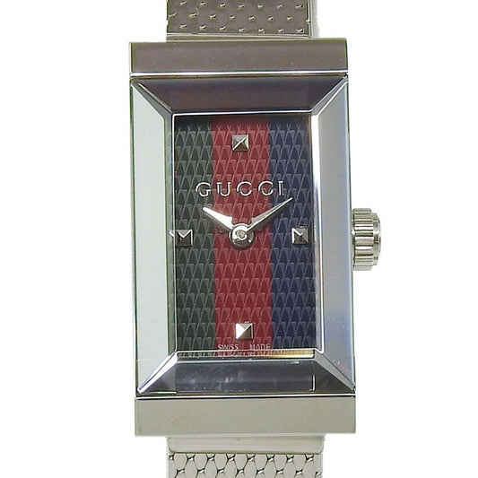 Gucci Frame Rectaregular Tricolor Stainless Steel Quartz Analog Display Green