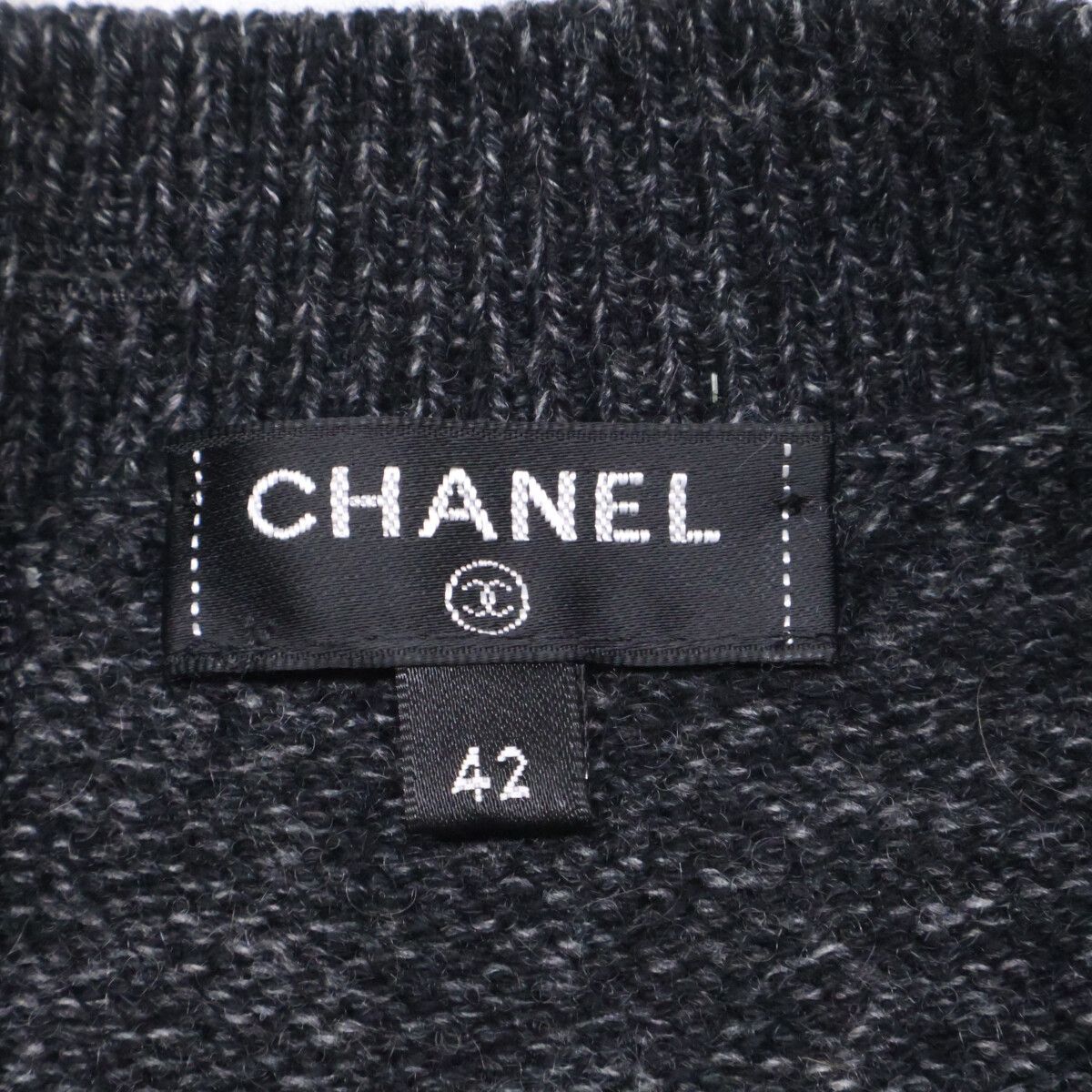 Chanel Cashmere Back Button Knit Sweater 42 — view 3