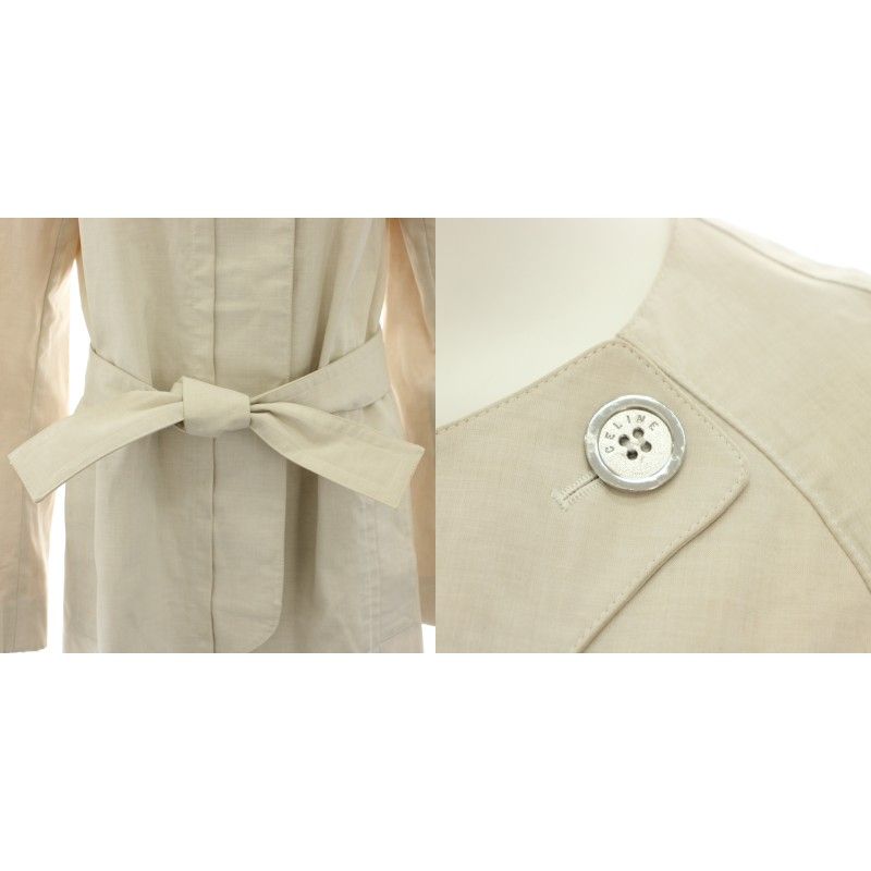Celine Color Coat Outer Ribbon Belt Macadam Chain 38 Ivory 2 YT — view 7