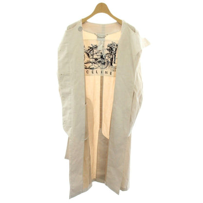 Celine Color Coat Outer Ribbon Belt Macadam Chain 38 Ivory 2 YT — view 4