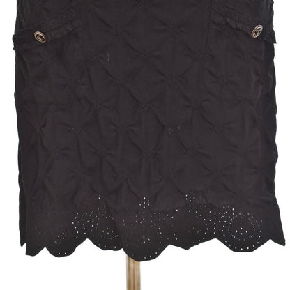 Chanel Sleeveless Neck Pencil Line Mini Crochet Dress 38 Black — view 7