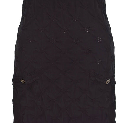 Chanel Sleeveless Neck Pencil Line Mini Crochet Dress 38 Black — view 6