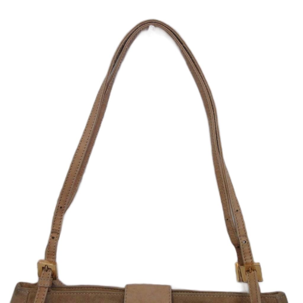 Fendi Vintage Mamma Bucket Shoulder Bag Suede Beige — view 5