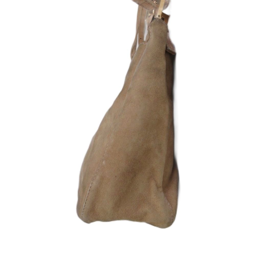 Fendi Vintage Mamma Bucket Shoulder Bag Suede Beige — view 4