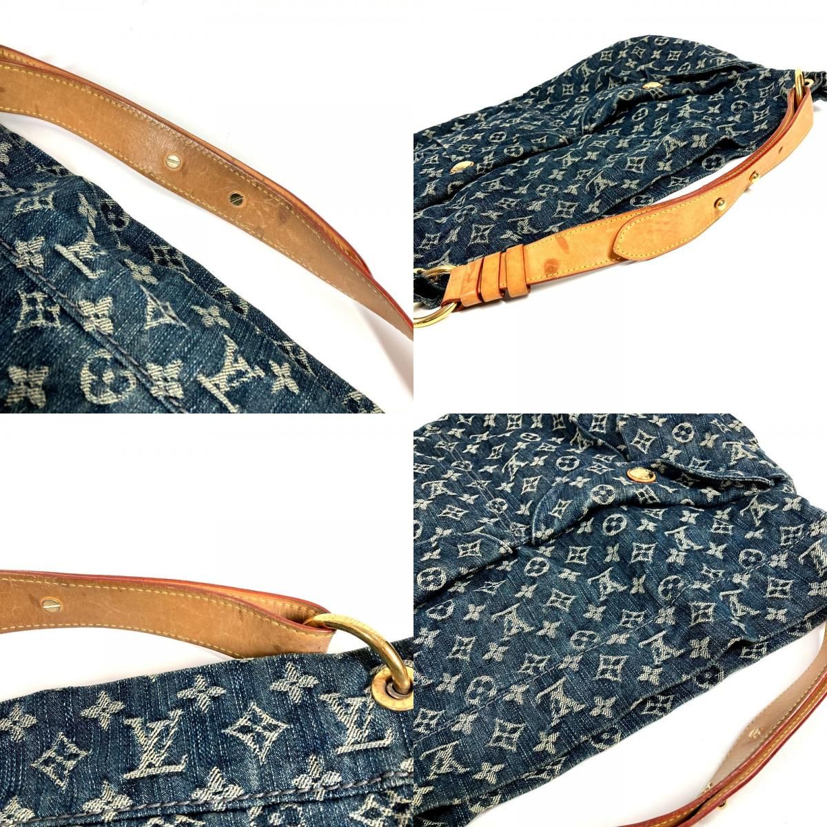 Louis Vuitton Shoulder Bag Daily GM Monogram Denim Canvas Blue — view 8