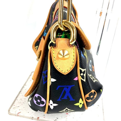 Louis Vuitton Shoulder Bag Patti Monogram Multicolor Canvas Noir Black — view 3
