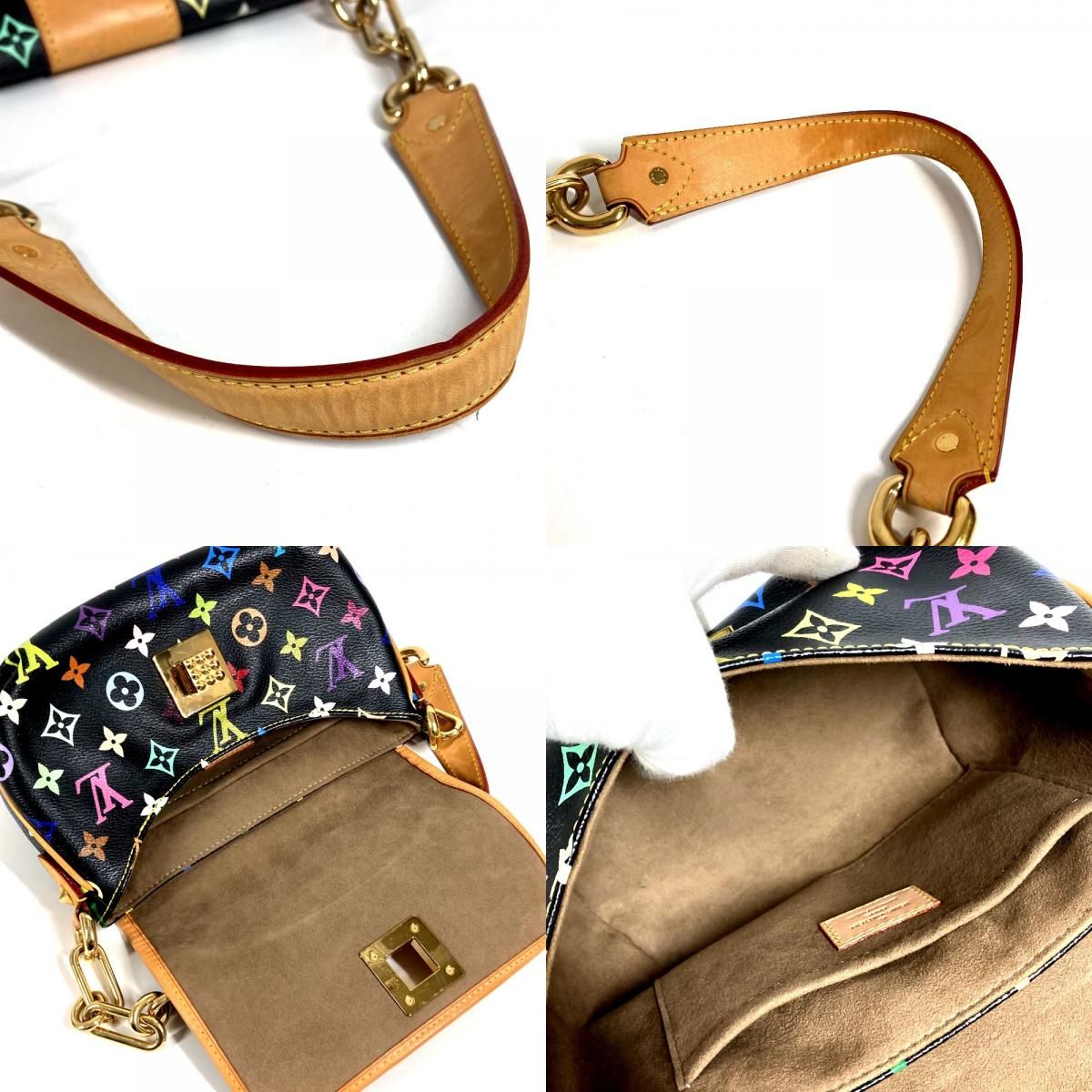 Louis Vuitton Shoulder Bag Patti Monogram Multicolor Canvas Noir Black — view 8