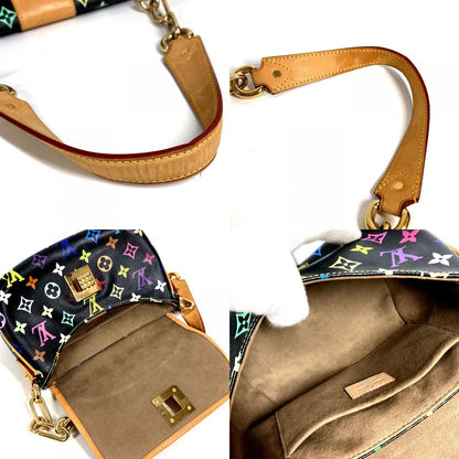 Louis Vuitton Shoulder Bag Patti Monogram Multicolor Canvas Noir Black — view 8