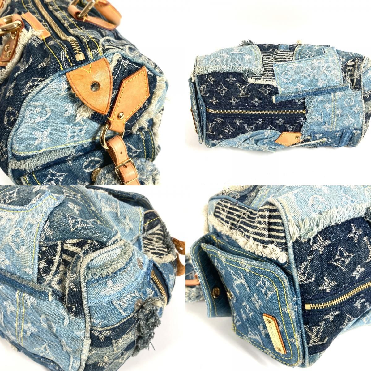 Louis Vuitton Handbag Patchwork Speedy 30 Monogram Denim Canvas Blue — view 7