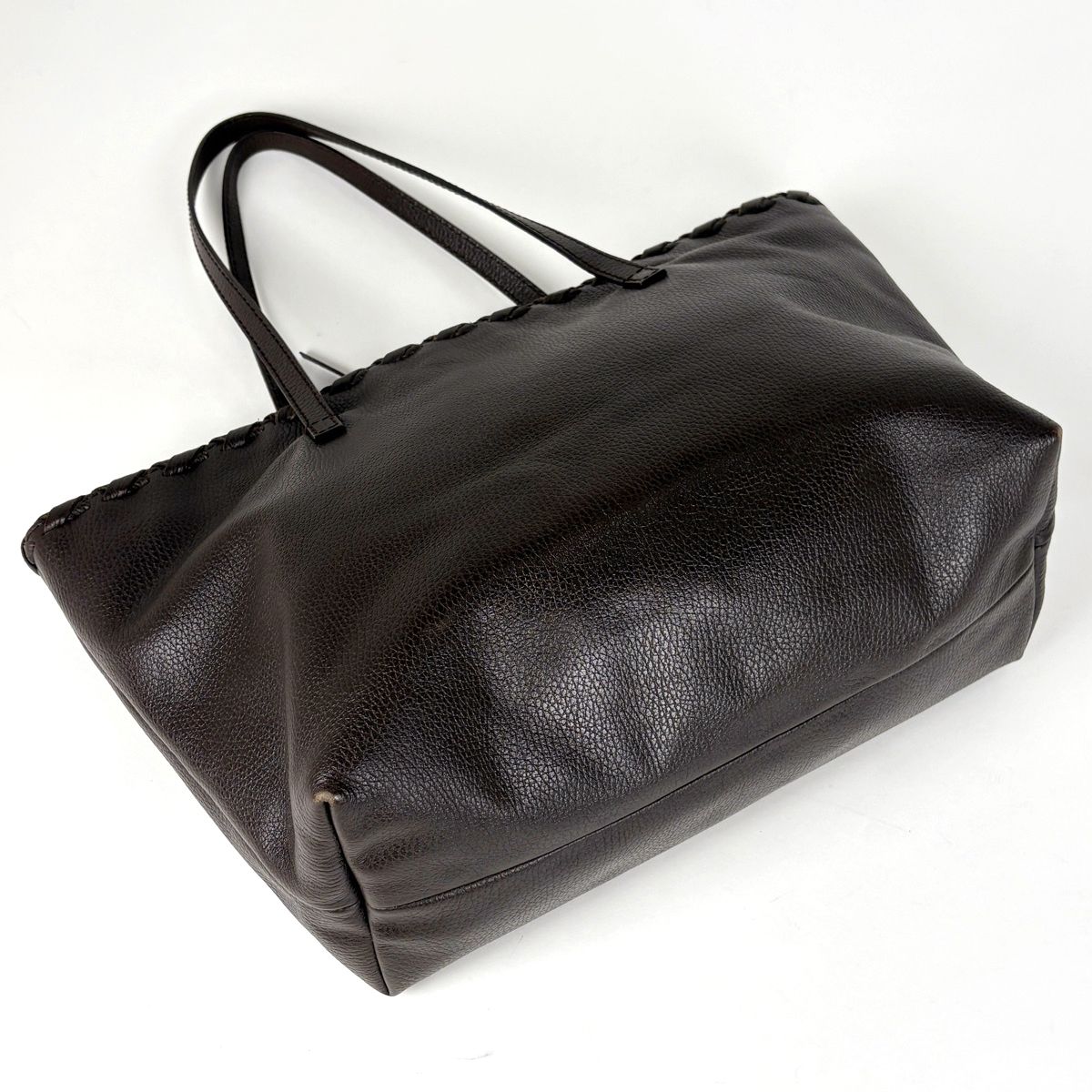 Gucci Bamb Tote Bag Tassel Fringe Leather Brown — view 2