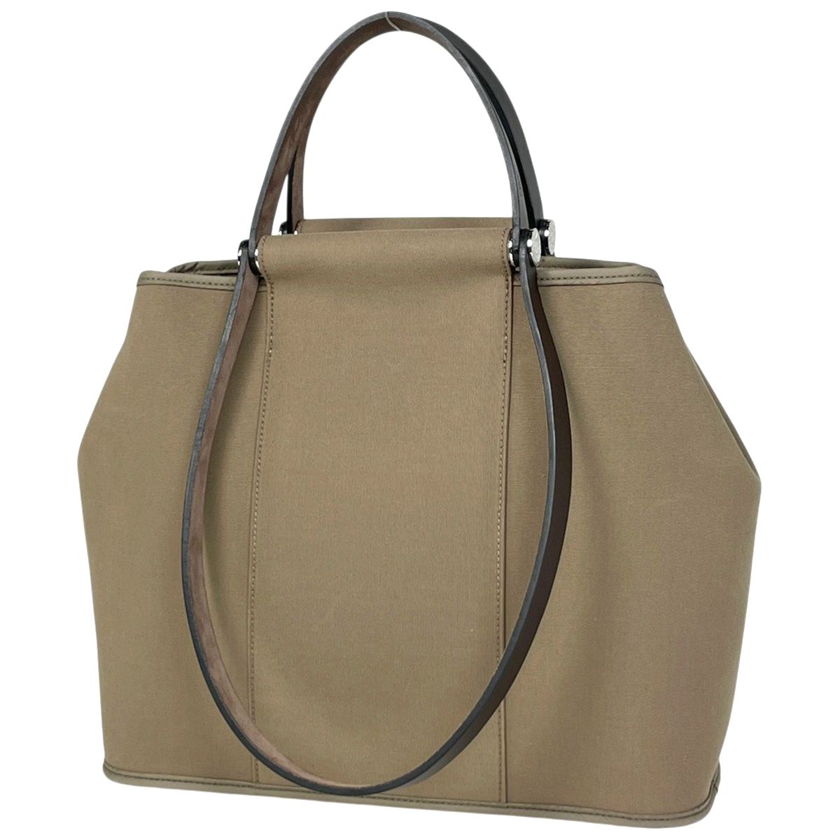 Hermes PM 2-Way Handbag Toile Officier Brown