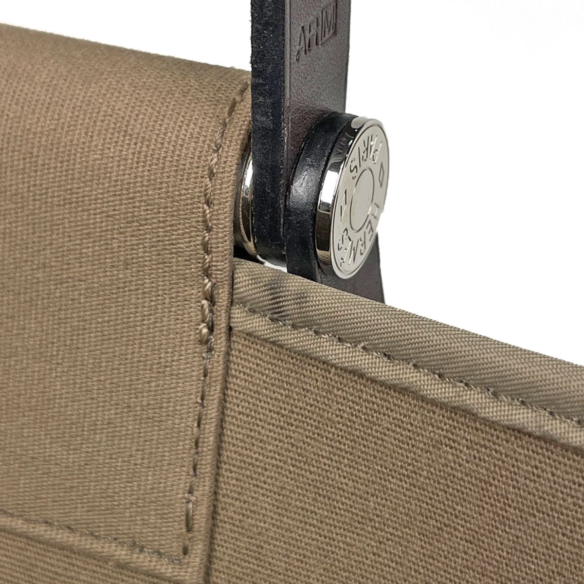 Hermes PM 2-Way Handbag Toile Officier Brown — view 6