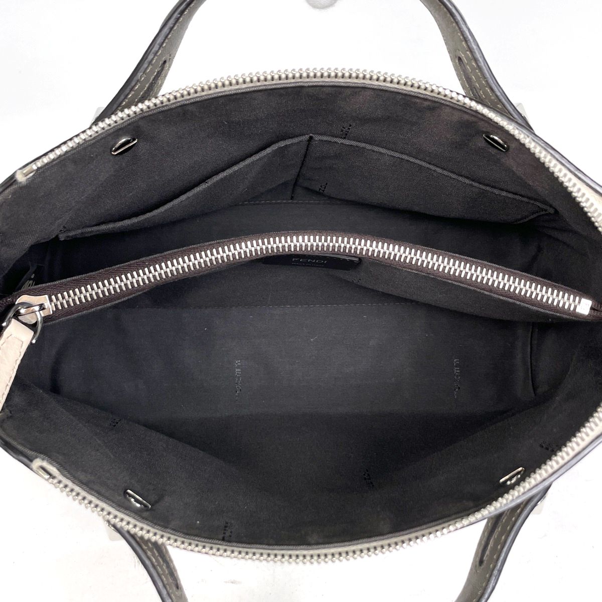 Fendi By The Way 2-Way Shoulder Bag Leather Gray — view 7