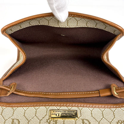 Dior Honeycomb Pattern Shoulder Bag Pochette Beige Brown — view 8