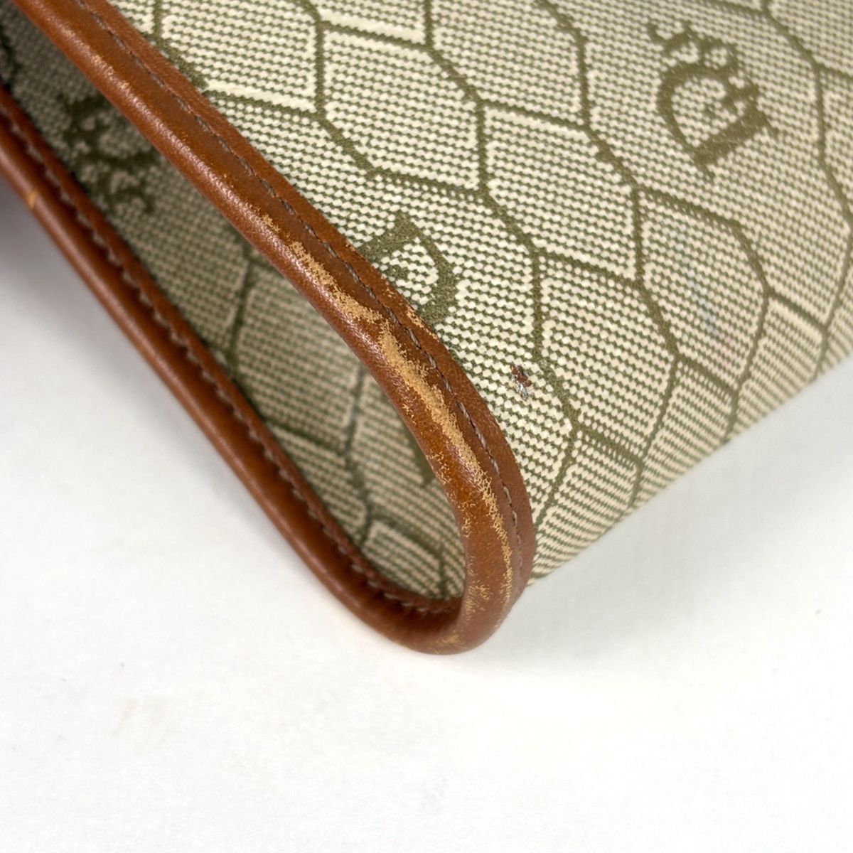 Dior Honeycomb Pattern Shoulder Bag Pochette Beige Brown — view 3