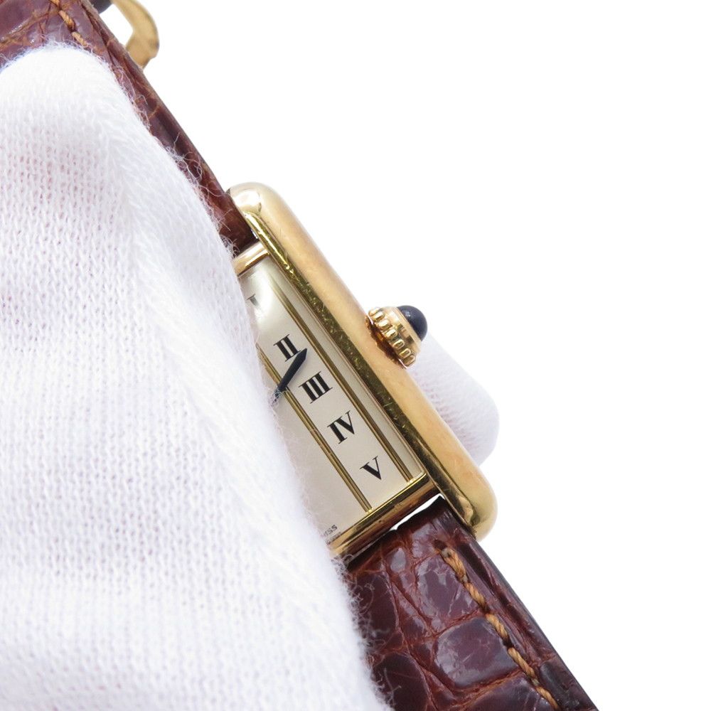 Cartier Must Tank SM Vermeil Watch Ivory Dial Vintage — view 4