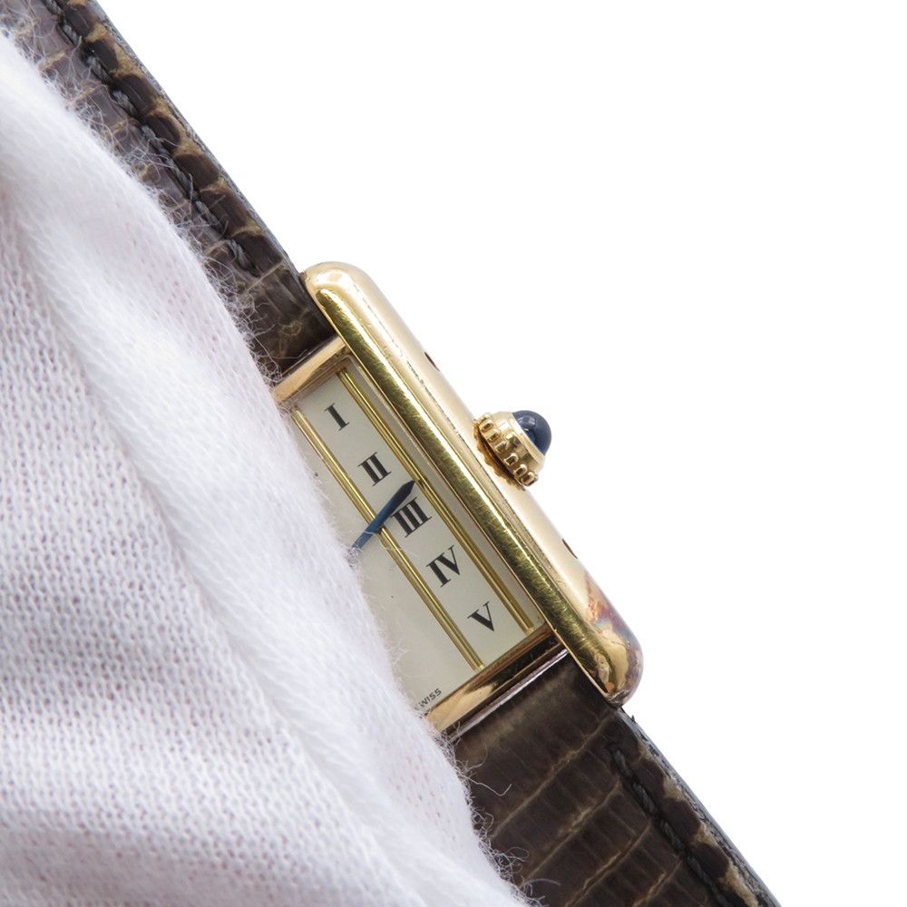 Cartier Must Tank SM Vermeil Watch Ivory Dial Vintage — view 5
