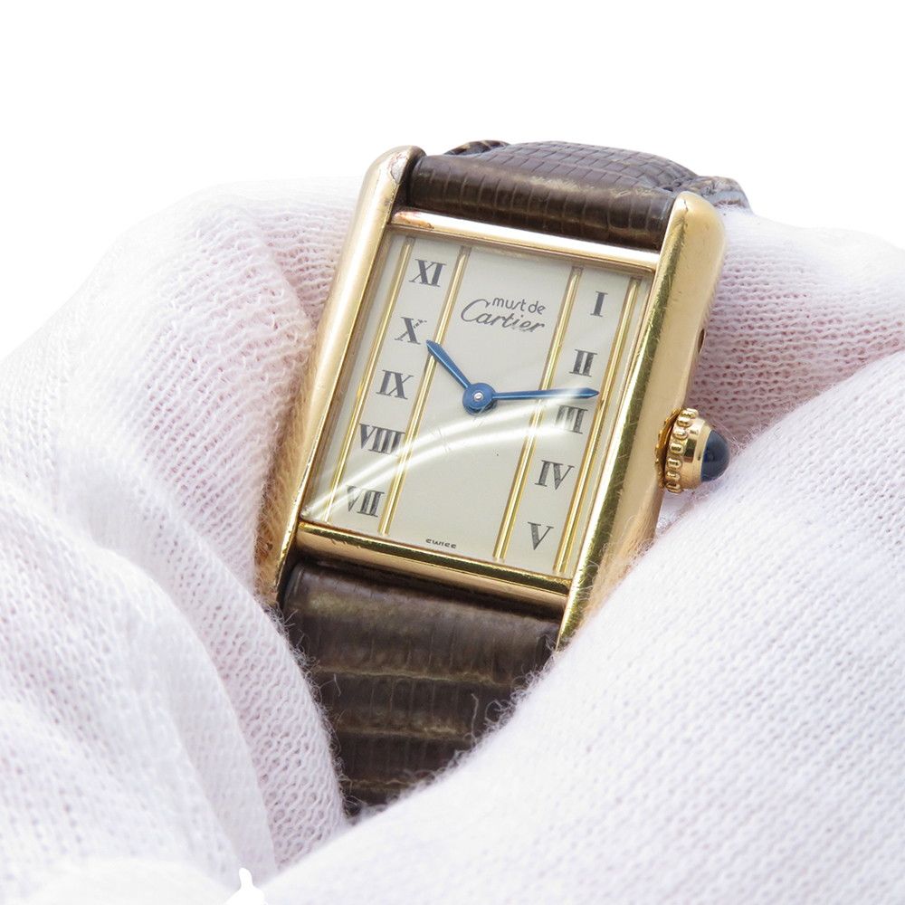 Cartier Must Tank SM Vermeil Watch Ivory Dial Vintage — view 4