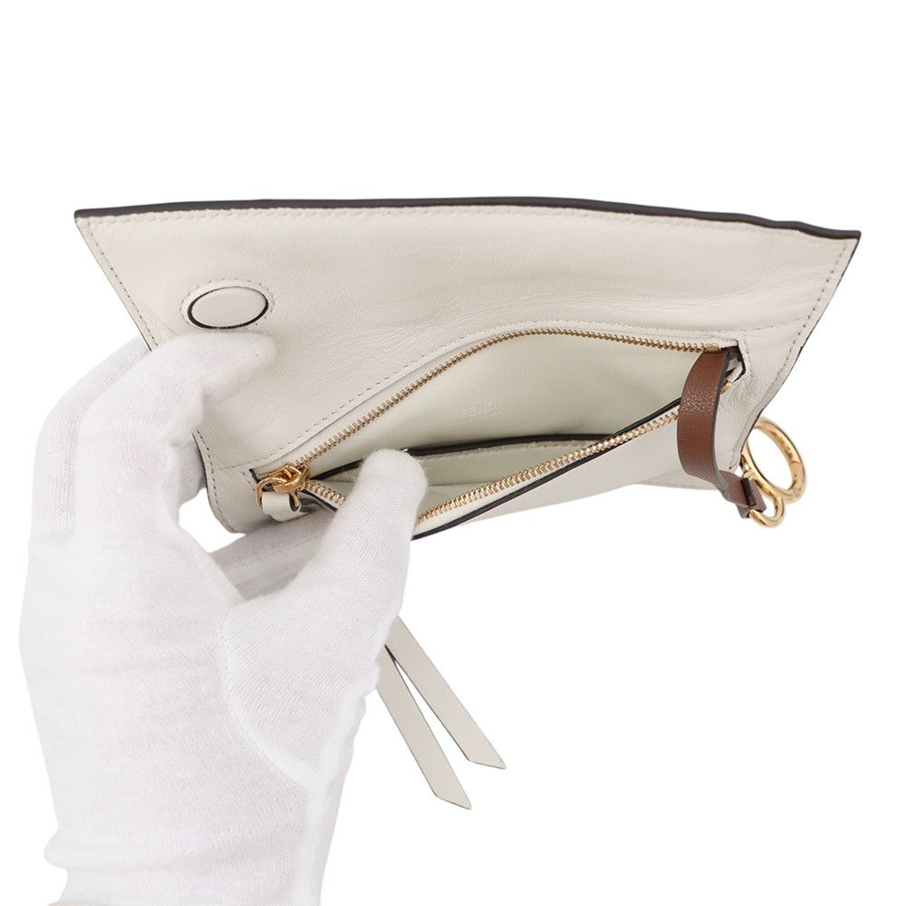 Fendi Chain Shoulder Pouch Flip Nano Leather Pochette — view 6