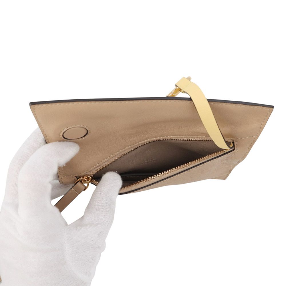 Fendi Chain Shoulder Pouch Flip Nano Leather Pochette — view 6
