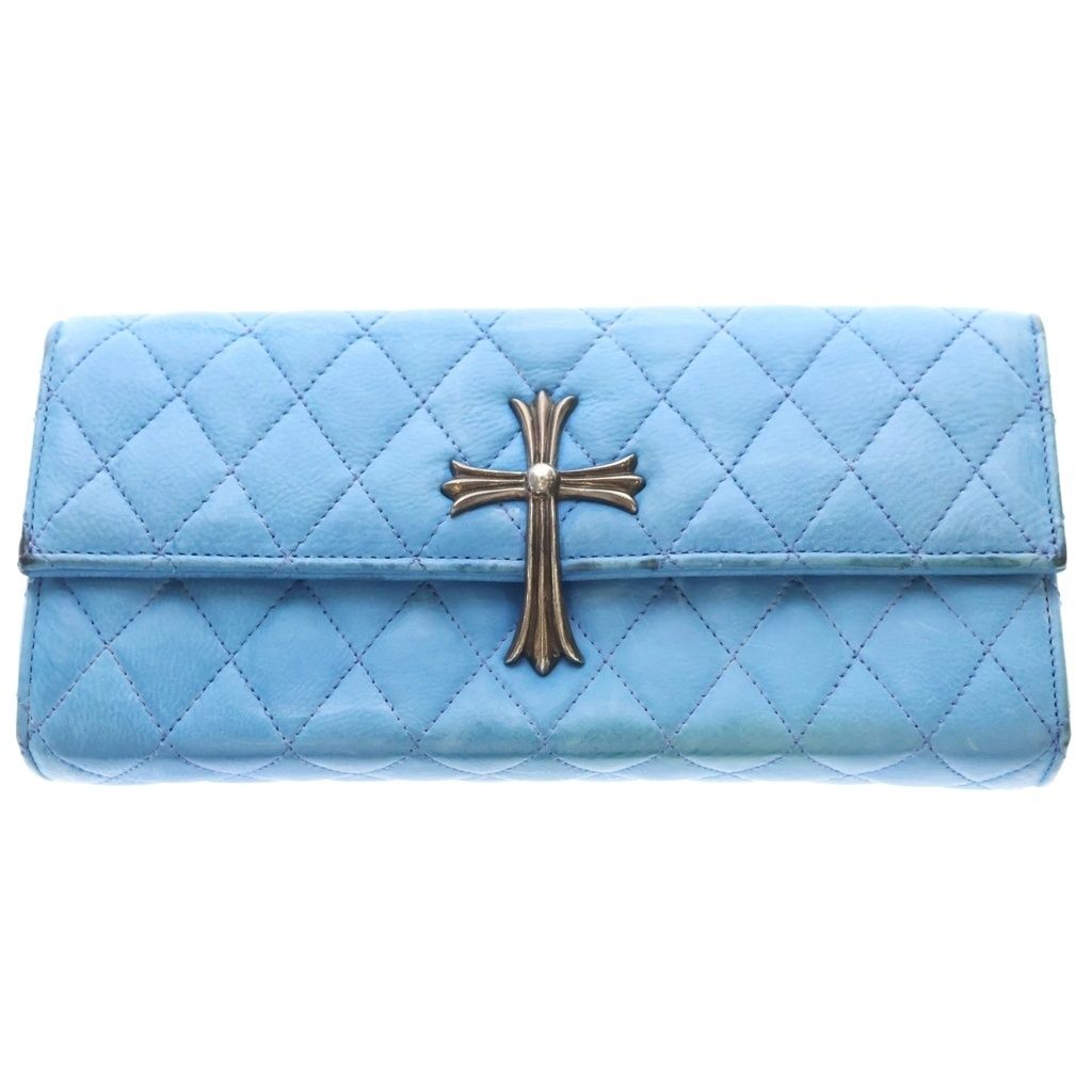 Chrome Hearts Dinner LG CH Cross Leather Clutch with Cloth