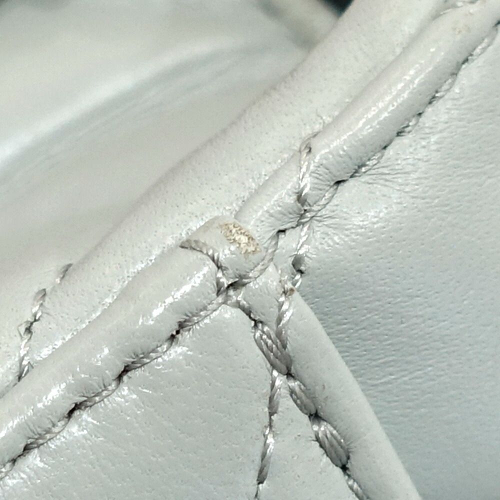 Chanel Top Handle Mini Flap Quilted Shoulder Bag Lambskin Light Blue — view 7