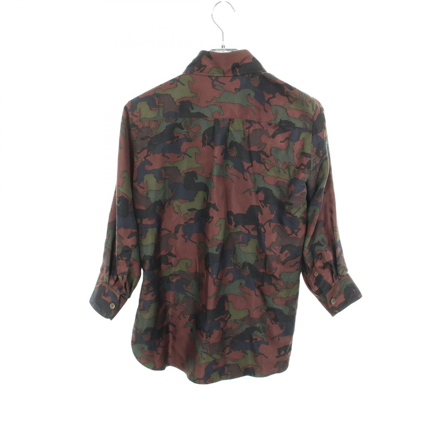 Hermes Horse All Over Pattern Long Sleeve Silk Shirt — view 2