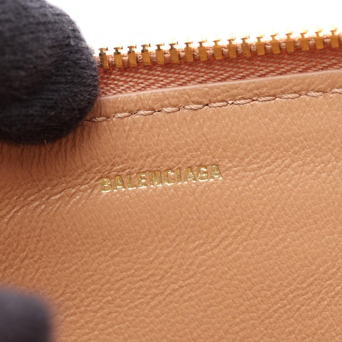 Balenciaga Card Case Envelope Fragment Beige Leather Long Coin Holder — view 4