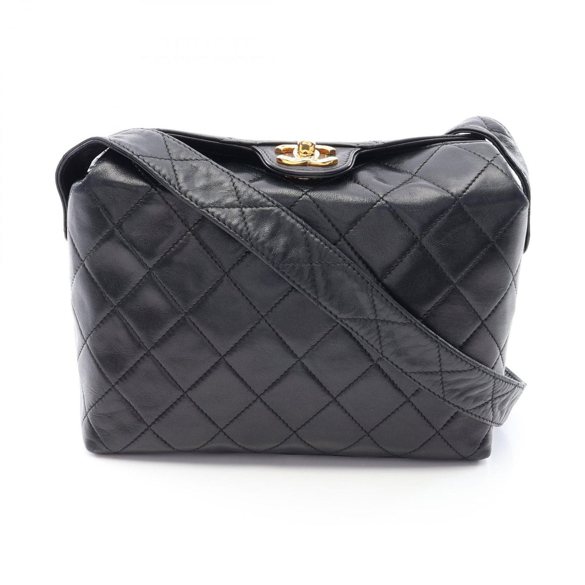 Chanel Shoulder Bag Quilted Black Lambskin
