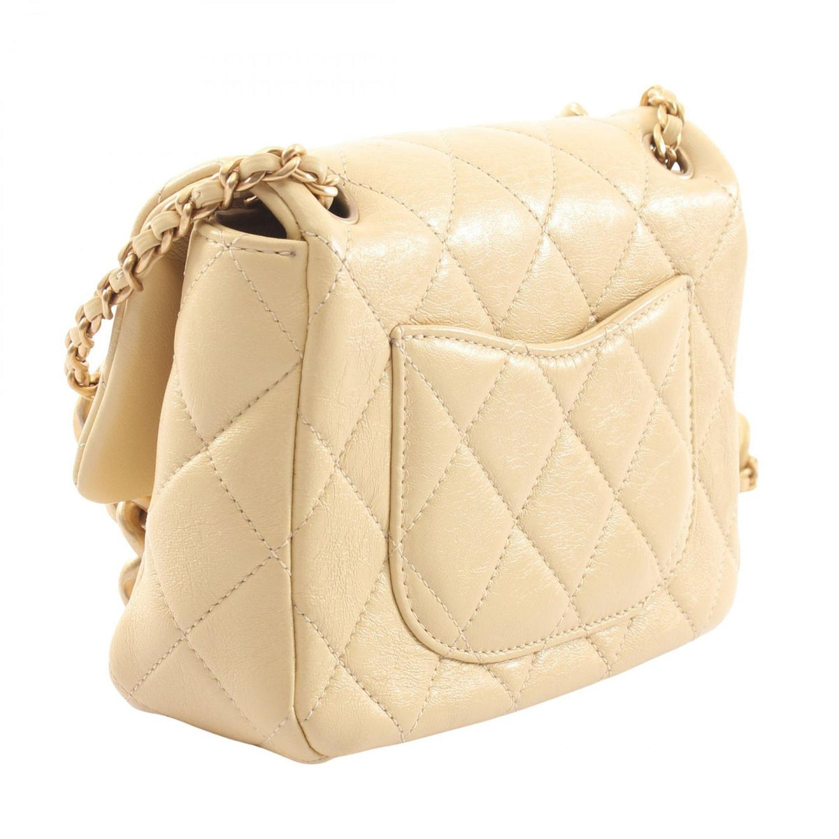Chanel Shoulder Bag Mini Quilted Yellow Leather Mini Chain — view 2